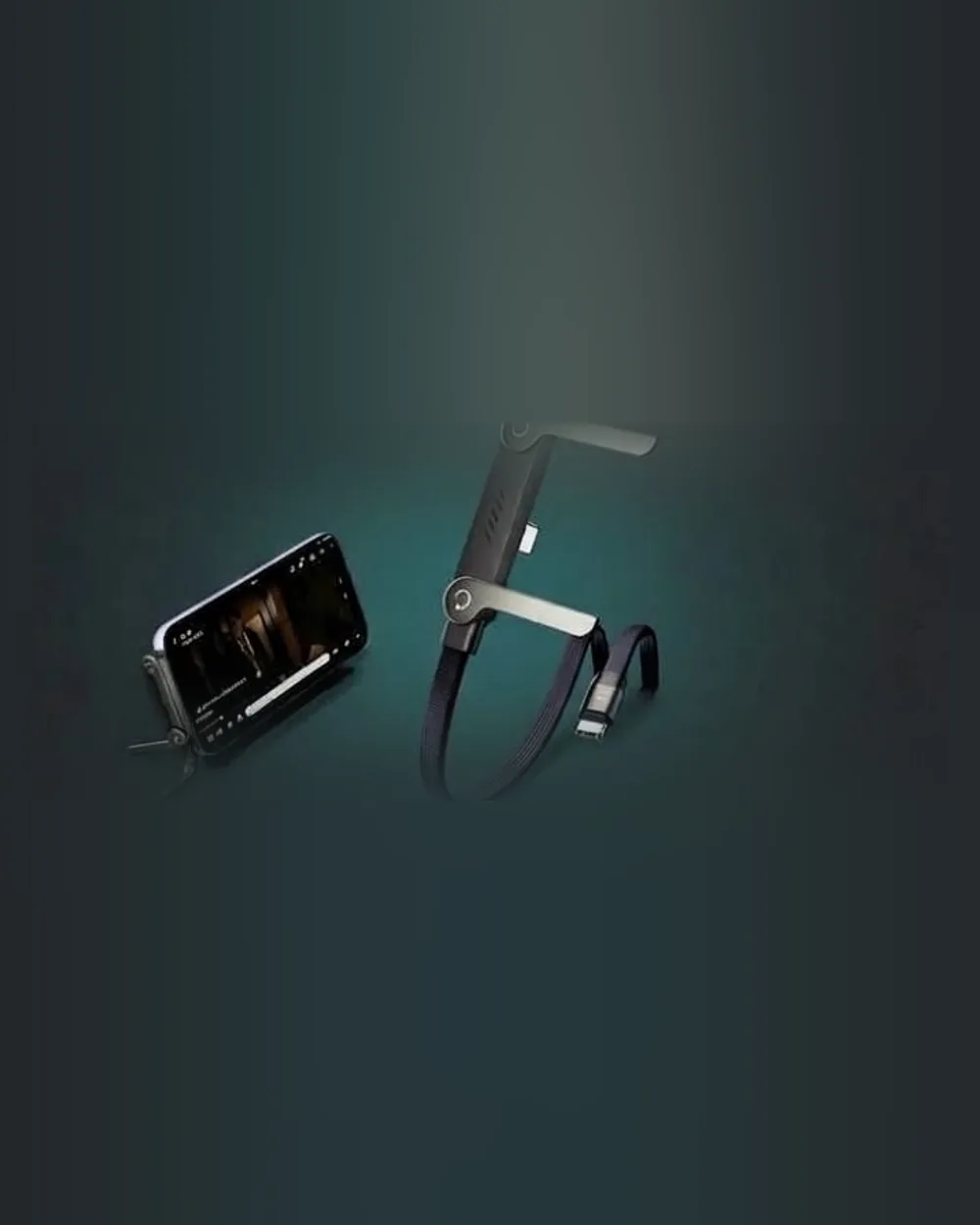 Power Drive cable with phone stand